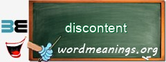 WordMeaning blackboard for discontent